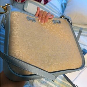 Tory Burch Blue and Cream Crossbody Bag